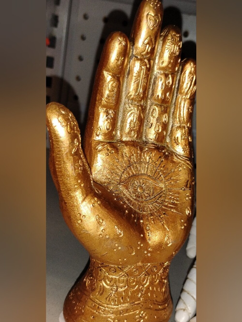 Gold Decorative Palm Hand Sculpture